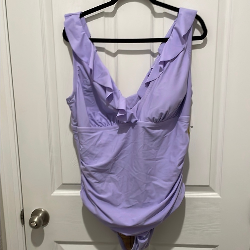 Shade & Shore Lilac Ruffle Swimsuit